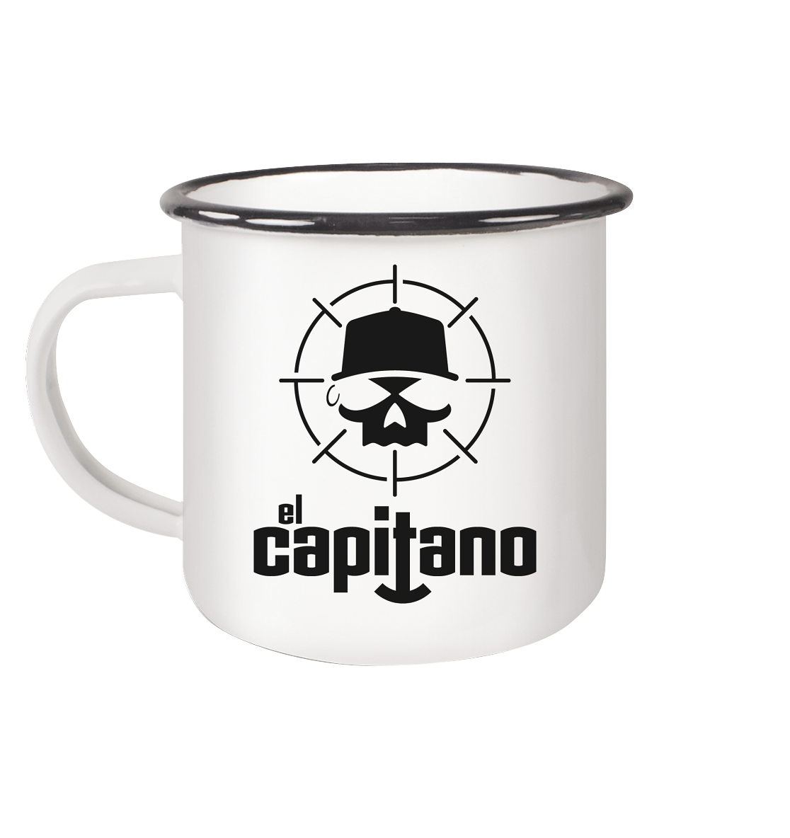 Emaille Tasse in Vertikal