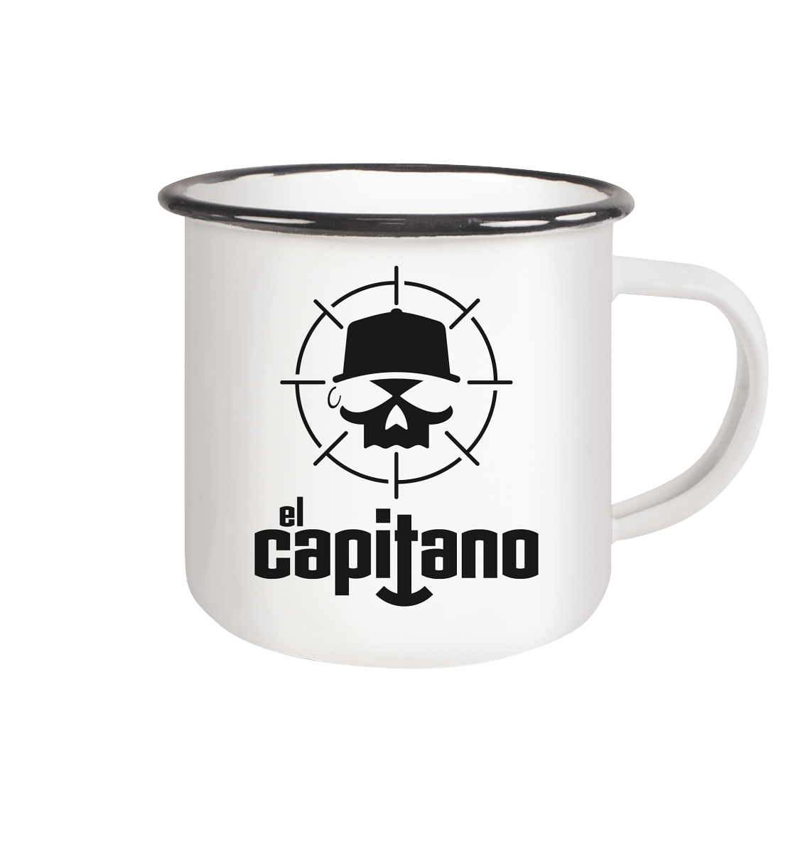 Emaille Tasse in Vertikal