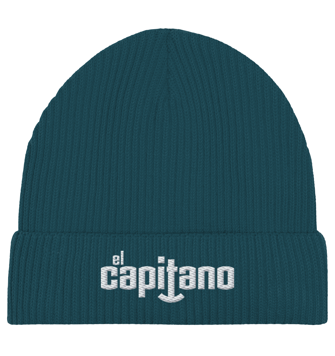 Organic Fisherman Beanie mit Schrift