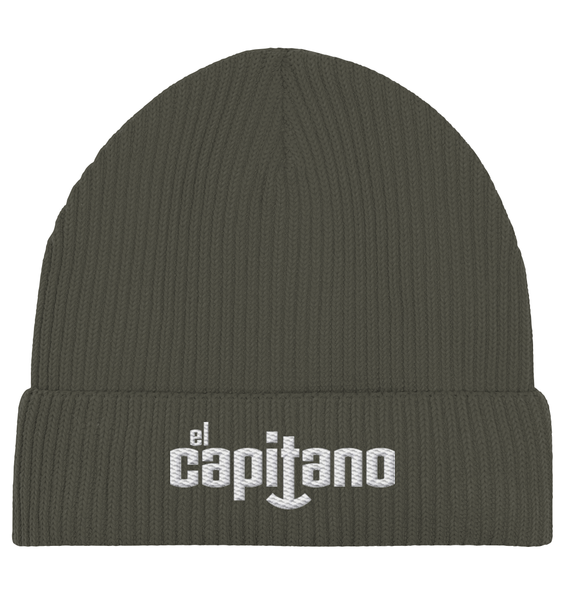 Organic Fisherman Beanie mit Schrift