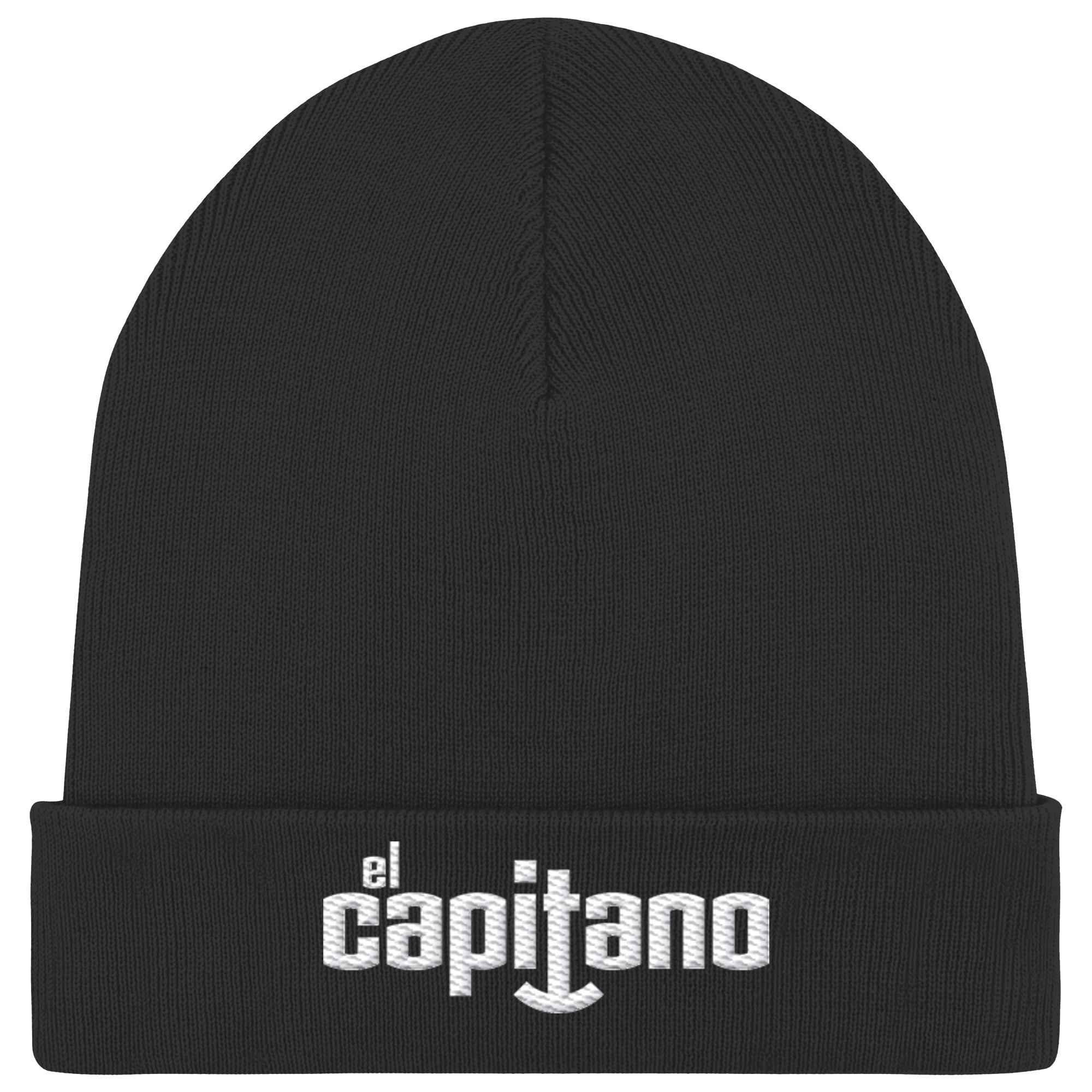 Organic Rib Beanie mit Schrift