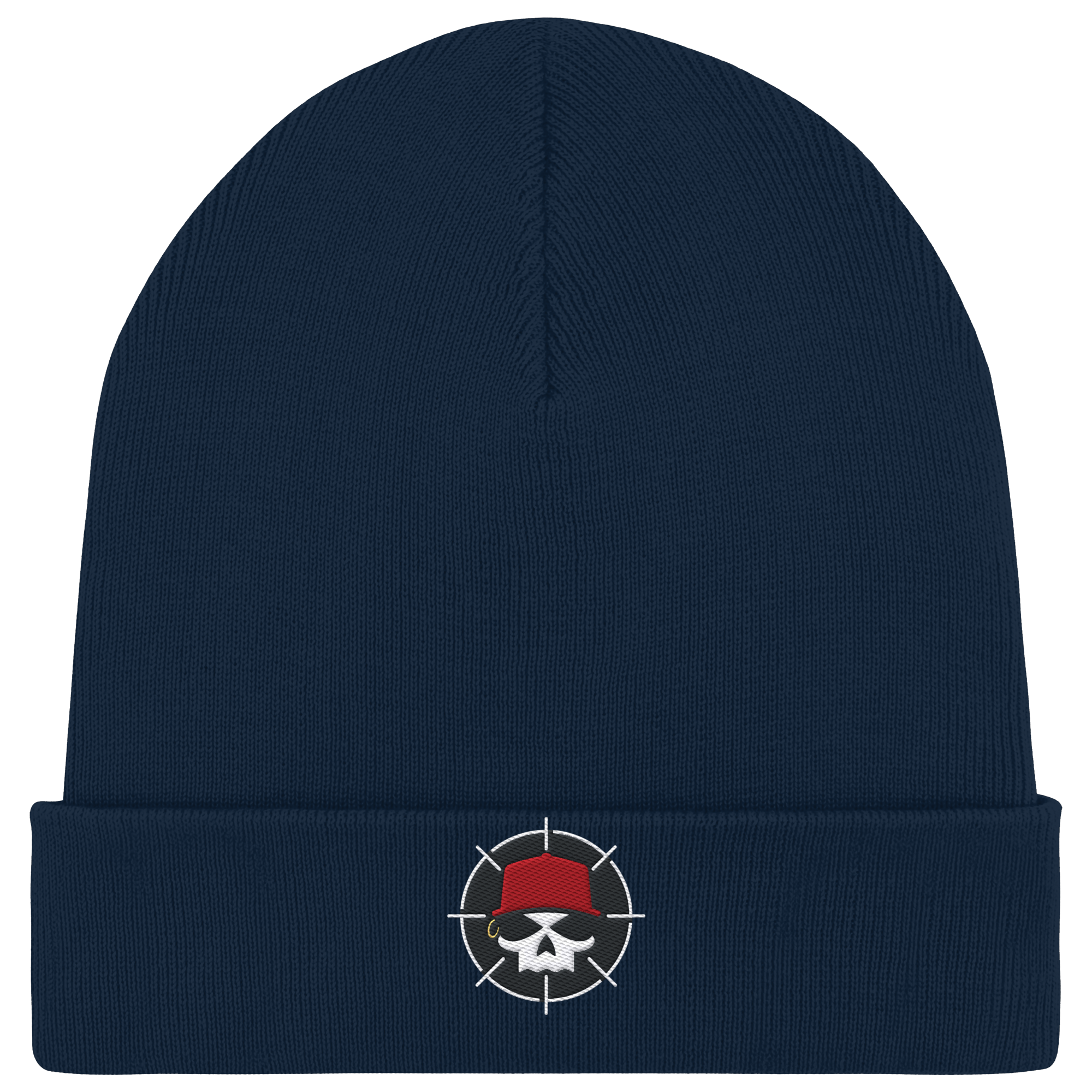 Organic Rib Beanie mit Farblichem Logo