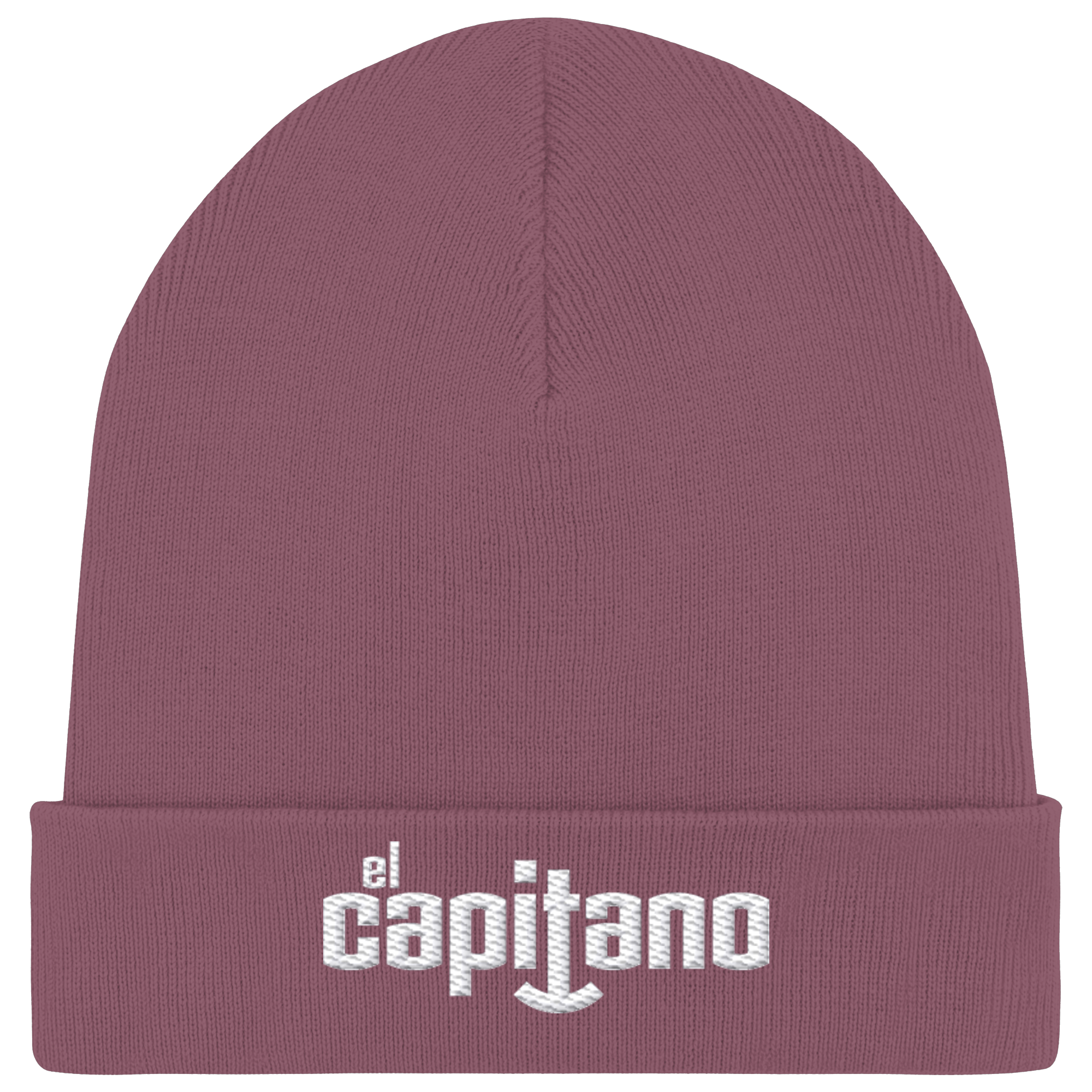 Organic Rib Beanie mit Schrift