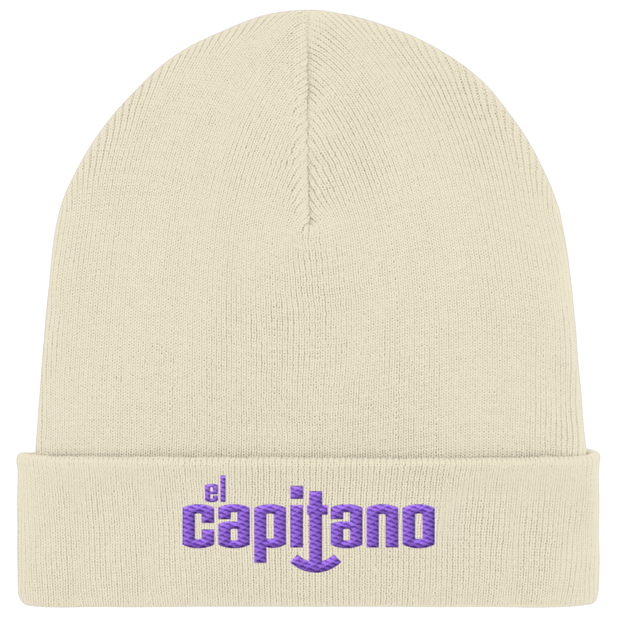 Organic Rib Beanie mit Schrift